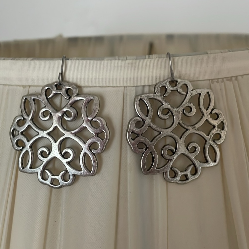 Intricate Silver Dangle Earrings